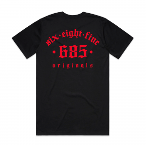 Original 685 Tee- Black/Red Back